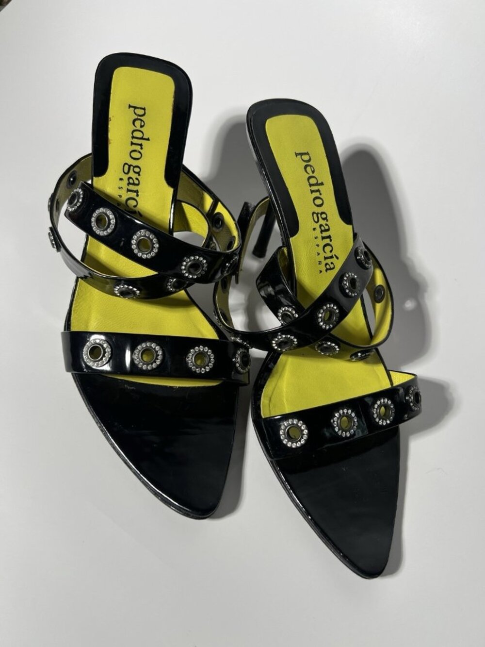Pedro Garcia Patent Leather Crystal Heels Black Women’s EU 40 US 9.5